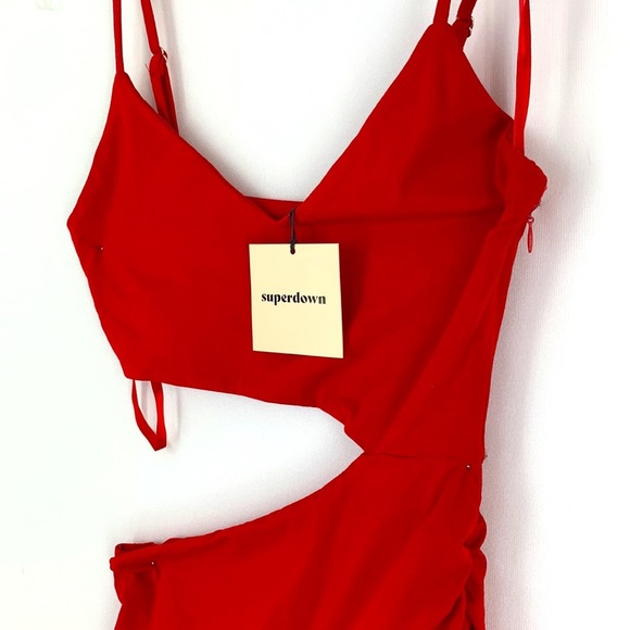 REVOLVE Superdown Darcey Ruched Mini Dress in Red Size XS - Picture 6 of 7